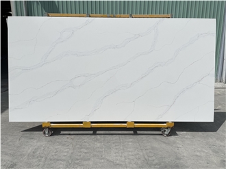 Black Quartz Stone Slabs 2Cm Artificial Calacatta