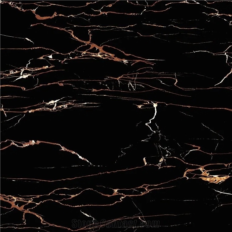 Black Gold Flower Sintered Stone importance=