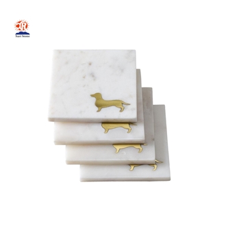 Fashion Octagon White Marble Coasters Tea Trays Fashion Octagon White Marble Coasters Tea Trays