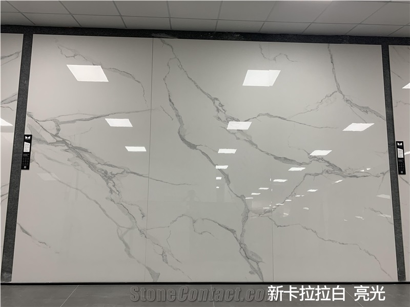 White Calacatta Sintered Stone Slabs