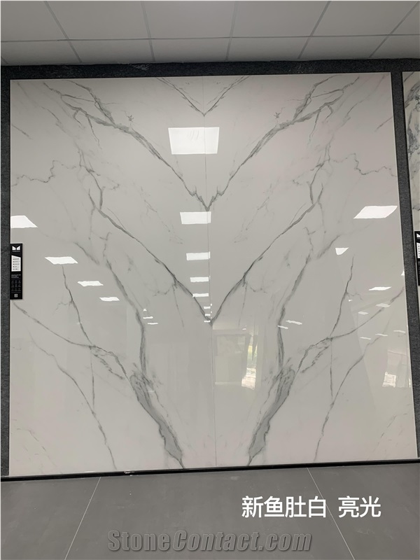 White Calacatta Sintered Stone Slabs