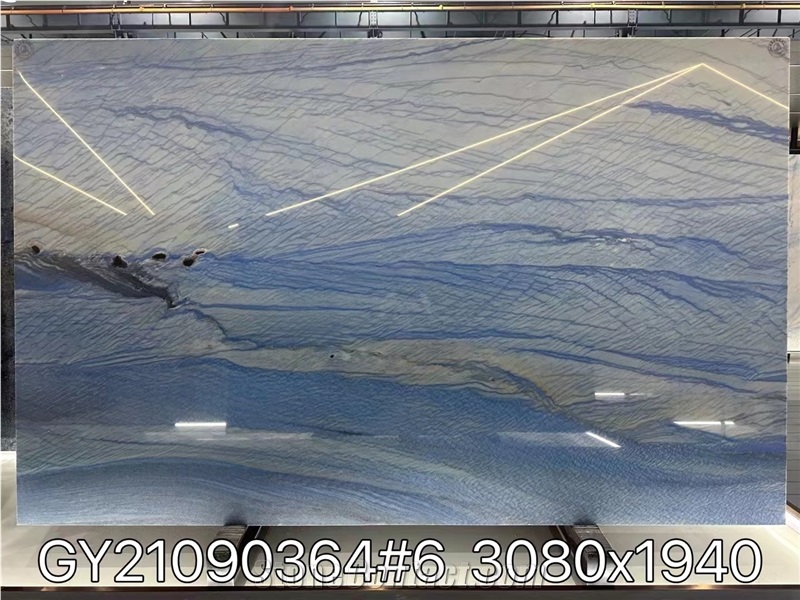 Polished Azul Macaubas Blue Quartzite Slabs
