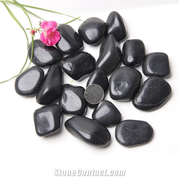 Black  Mexican Beach Polished Landscaping  Pebbles Stone
