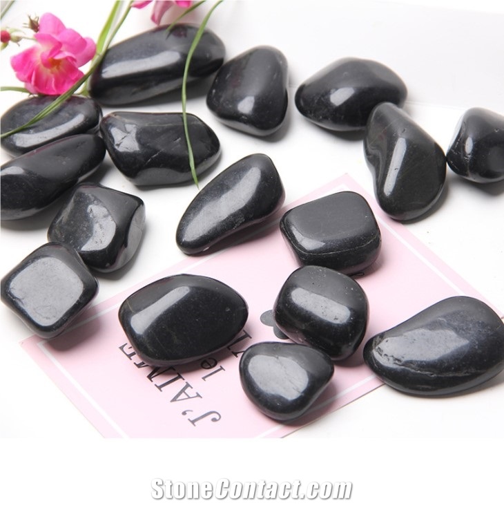 Black  Mexican Beach Polished Landscaping  Pebbles Stone