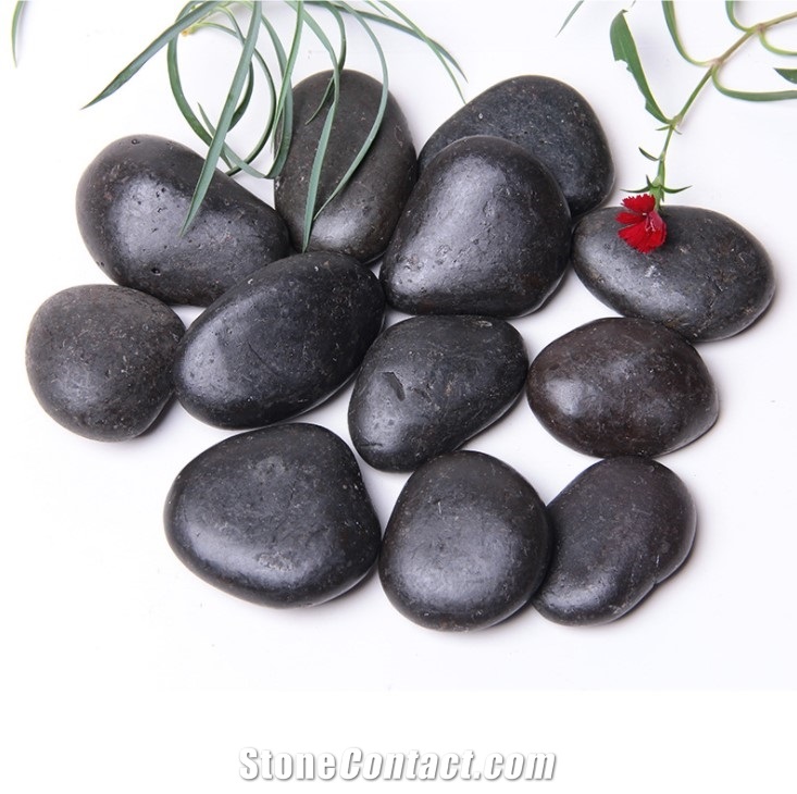 Black  Mexican Beach Polished Landscaping  Pebbles Stone