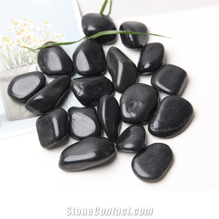 Black  Mexican Beach Polished Landscaping  Pebbles Stone