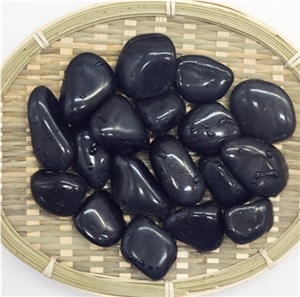 High Polished Black Pebble Stone For Landscaping