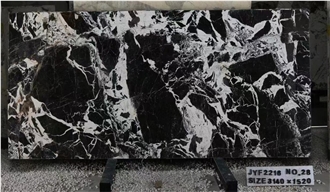 Napoleon Black Marble Pattern Slabs Polished