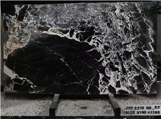 Napoleon Black Marble Pattern Slabs Polished