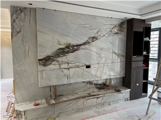 Home Decoration Polished Spider White Marble Slab Tiles