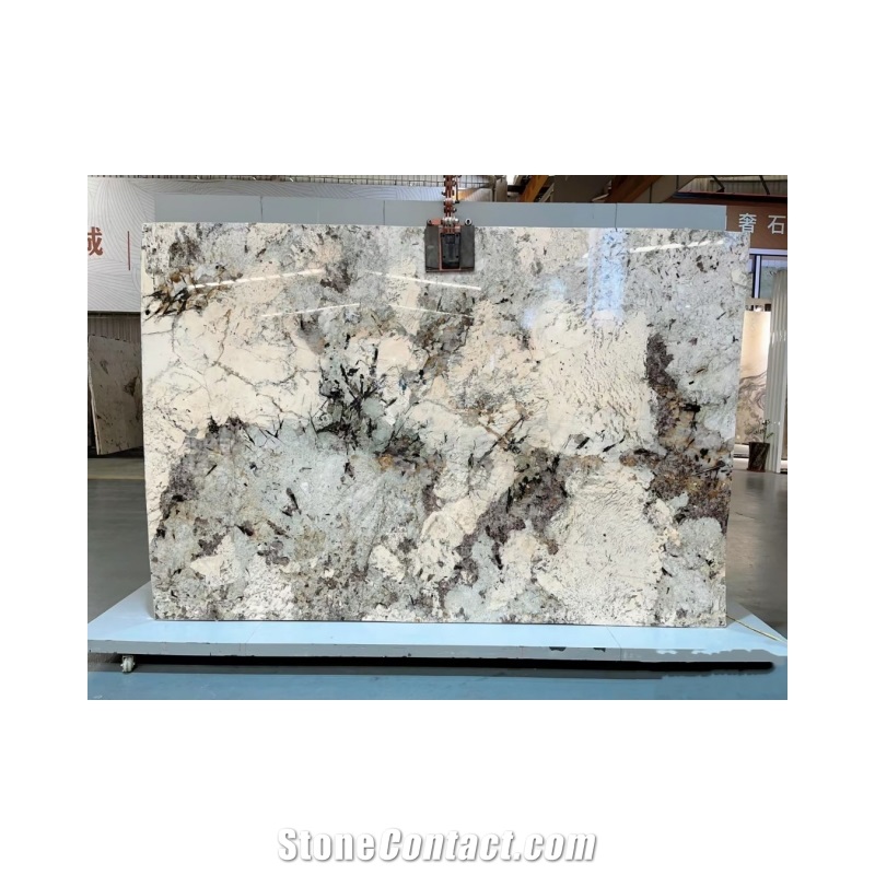 Natural Snow Mountain White Slab Granite Decor Stones Tiles