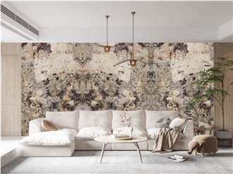 Natural Snow Mountain White Slab Granite Decor Stones Tiles