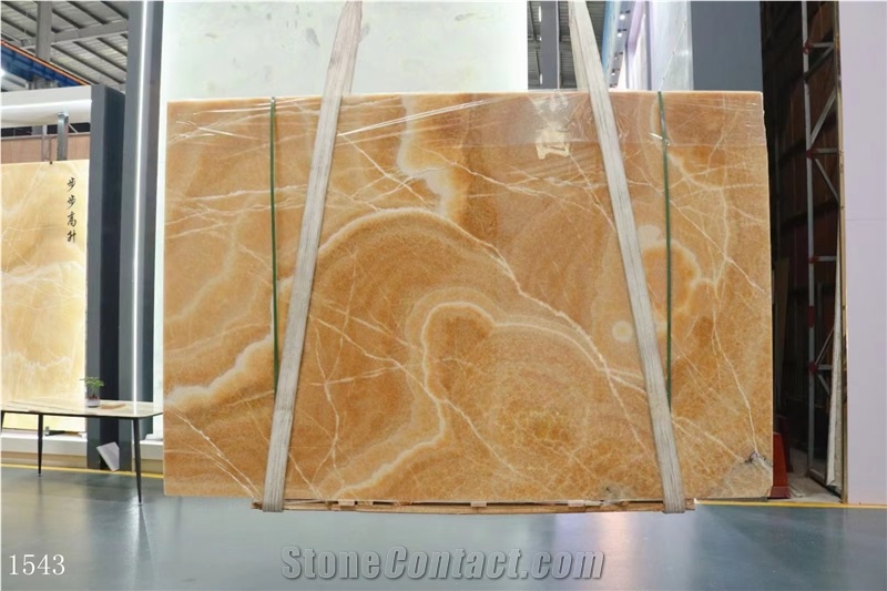 China Honey Onyx Slabs Golden Agate Onix Tile Wall Floor Use