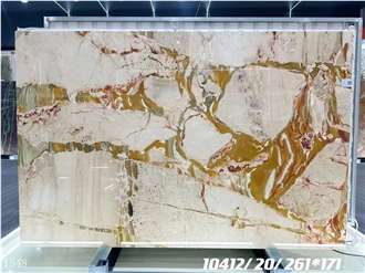 Giallo Delegatto Marble Tiles White With Yellow Vein Stone