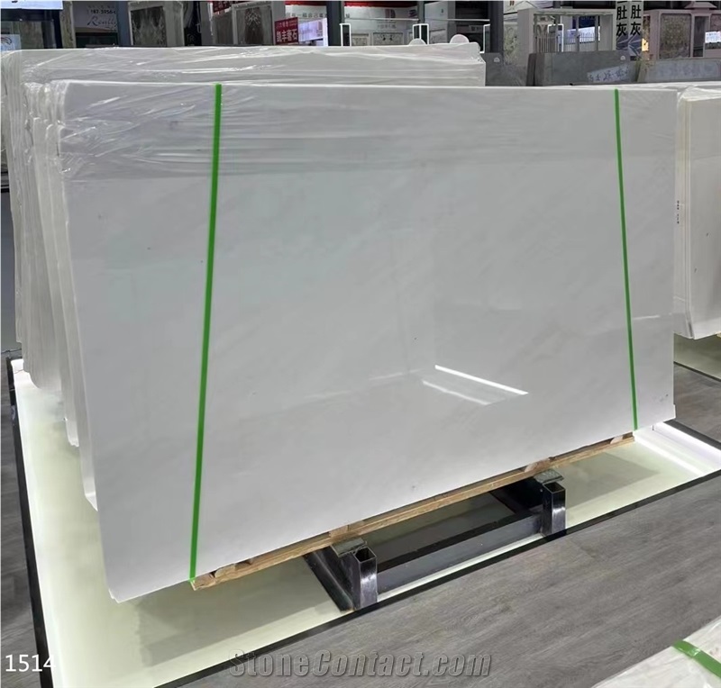Greece Polaris White Marble Slabs Kavala Crystal Tile