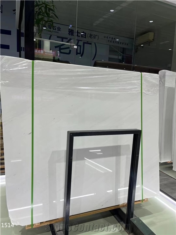 Greece Polaris White Marble Slabs Kavala Crystal Tile