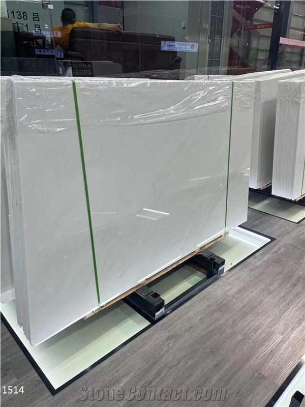 Greece Polaris White Marble Slabs Kavala Crystal Tile