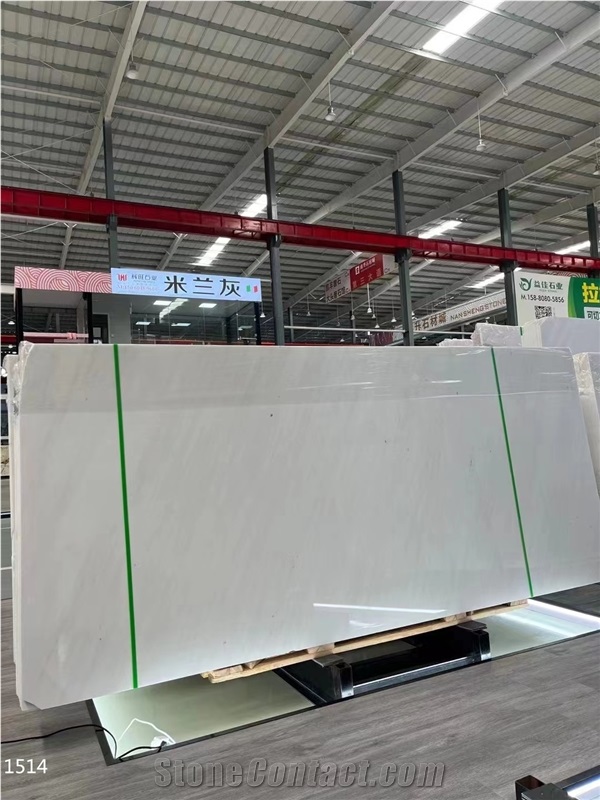 Greece Polaris White Marble Slabs Kavala Crystal Tile