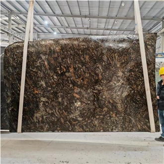 Platinum Black Granite Slabs Gold Diamond Stone Tile