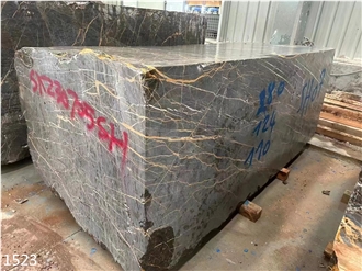 Port Saint Laurent Marble Slabs Nero Portoro Brown Stone