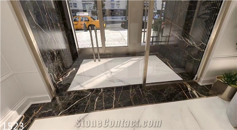 Port Saint Laurent Marble Slabs Nero Portoro Brown Stone