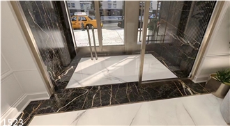Port Saint Laurent Marble Slabs Nero Portoro Brown Stone