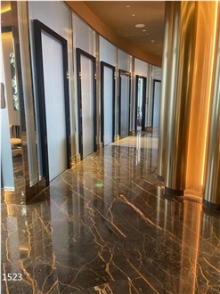 Port Saint Laurent Marble Slabs Nero Portoro Brown Stone