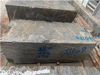 Port Saint Laurent Marble Slabs Nero Portoro Brown Stone