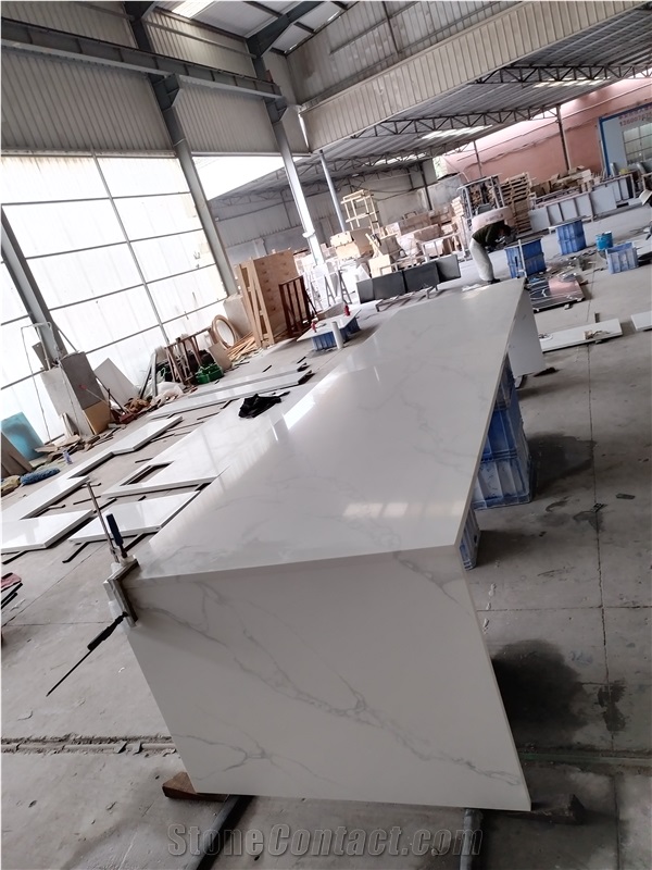 Calacatta 5012 Mvjay Black Island Countertop Quartz Stone