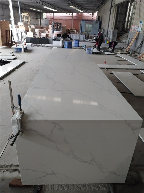 Calacatta 5012 Mvjay Black Island Countertop Quartz Stone