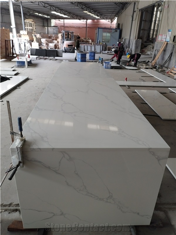Calacatta 5012 Mvjay Black Island Countertop Quartz Stone