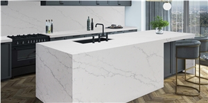 Venatino Statuary Calacatta White Quartz Stone  Countertops