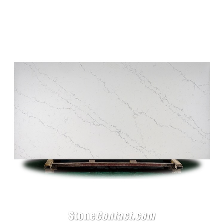 Venatino Statuary Calacatta White Quartz Stone  Countertops