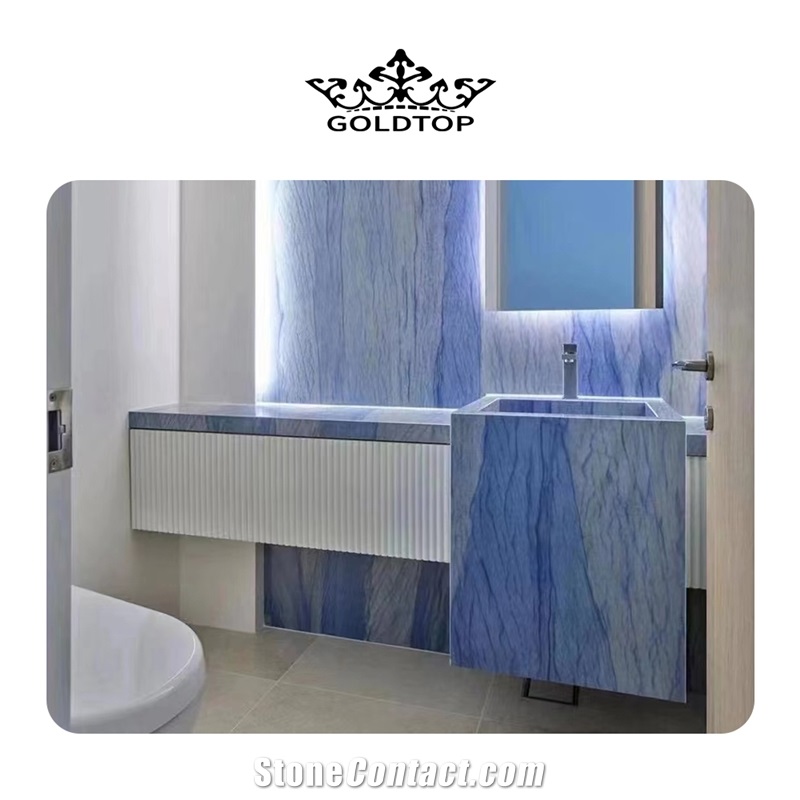 Luxury Azul Macaubas Quartzite Slabs For Wall And Floor