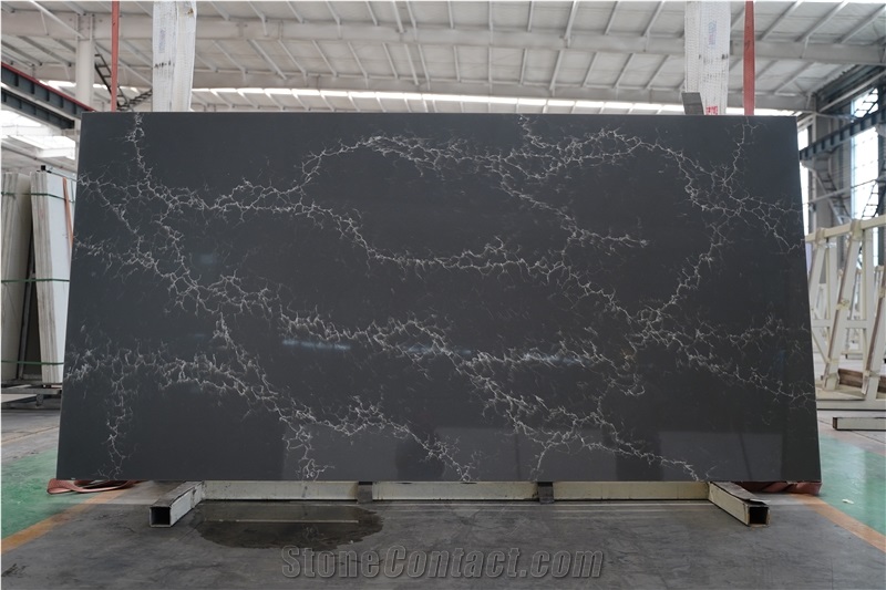 Black Gold Calacatta Quartz  Artificial Calacatta