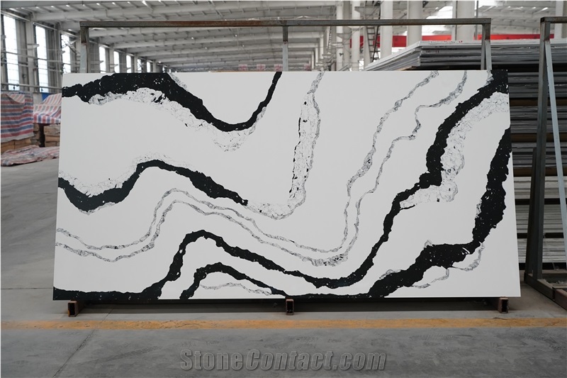 Panda Quartz Calaccata  Artificial Stone Slabs