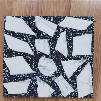 Black And White Terrazzo Floor Tiles