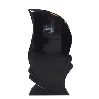 Premium Black Granite Russian Style Upright Headstone
