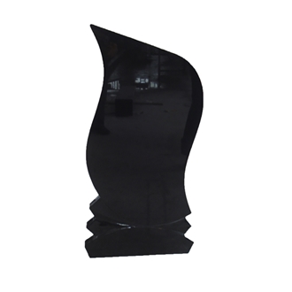 Premium Black Granite Russian Style Upright Headstone