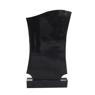 Premium Black Granite Russian Style Upright Headstone