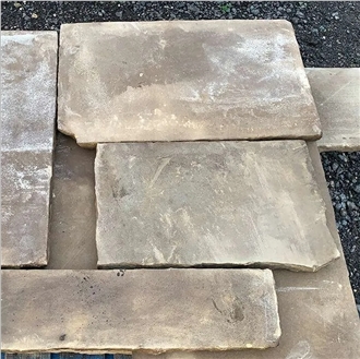 Aged Yorkstone Patio Paving Tiles Pavement Setts