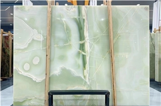 Iran Light Green Onyx Slabs Polished