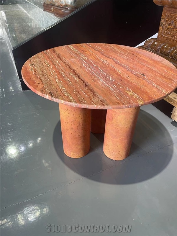 Iran Red Travertine Table Interior Furniture
