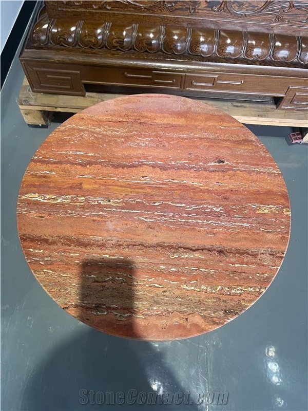 Iran Red Travertine Table Interior Furniture