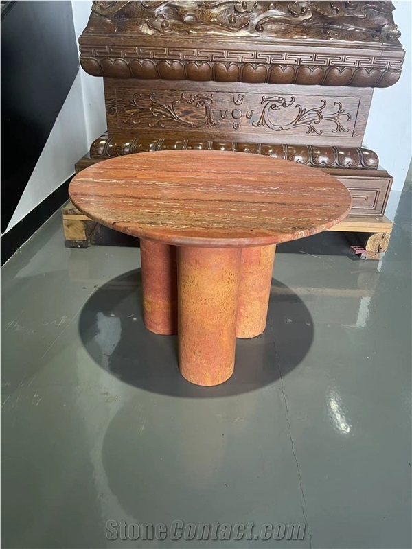 Iran Red Travertine Table Interior Furniture