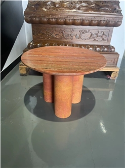 Iran Red Travertine Table Interior Furniture