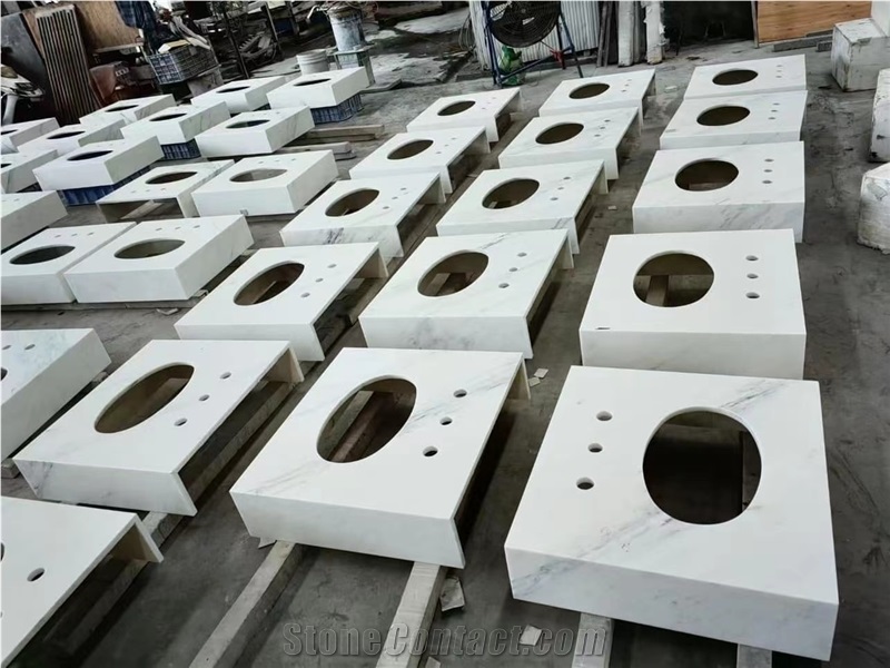 Italy Calacatta Carrara Marble Bathroom Countertops