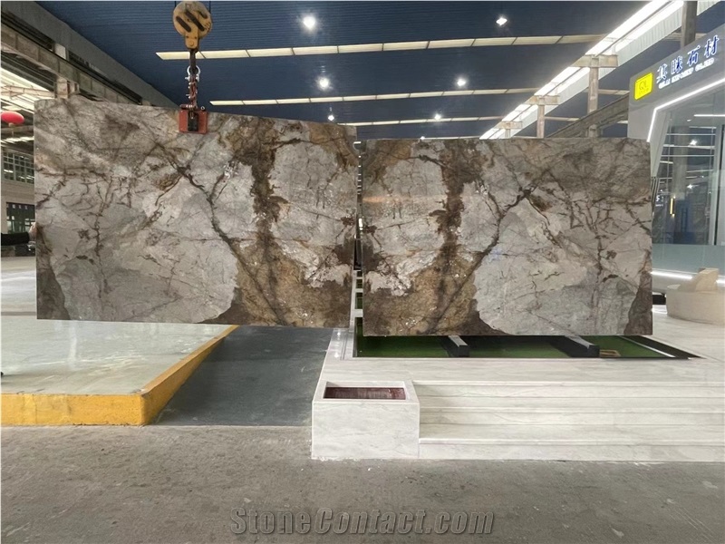 Turkey Brown Armoni Marble Slabs Bookmatch