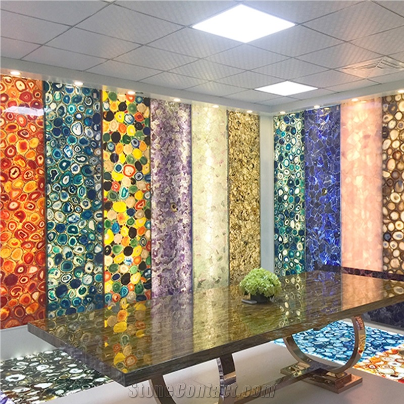 Polished Green Agate Semi Precious Stone Wall Panels