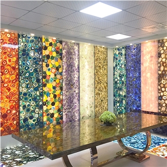 Polished Green Agate Semi Precious Stone Wall Panels
